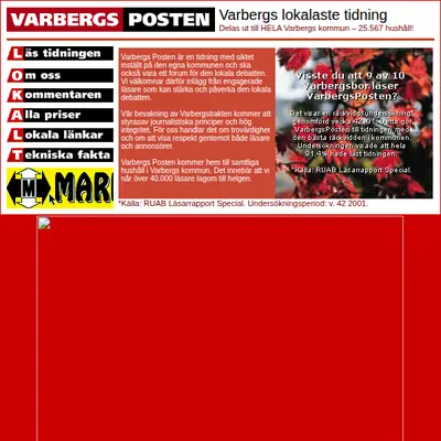 varbergsposten.se startsida 2005