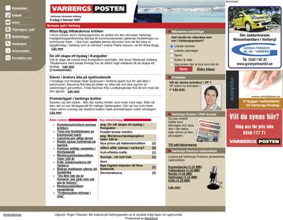 varbergsposten.se startsida 2007