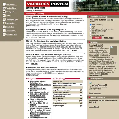 varbergsposten.se startsida 2011