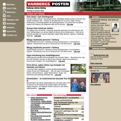 varbergsposten.se startsida 2012