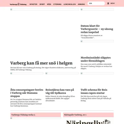 Varbergs Tidning startsida 2023