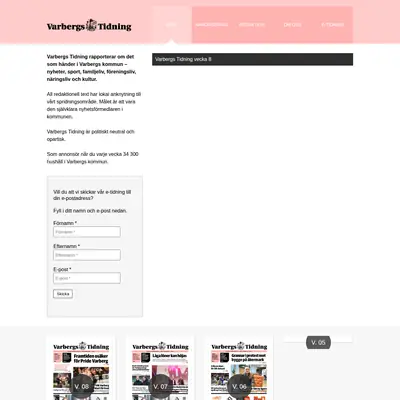 Varbergs Tidning startsida 2024