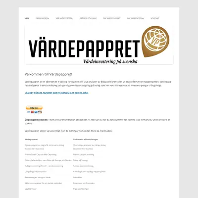 Värdepappret startsida 2015