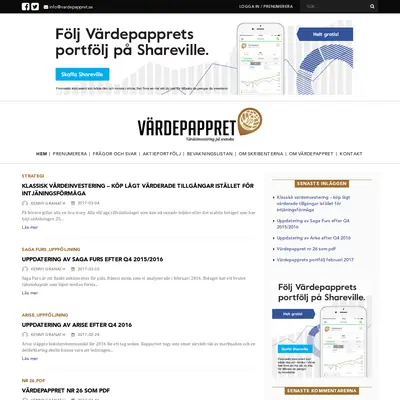 Värdepappret startsida 2017