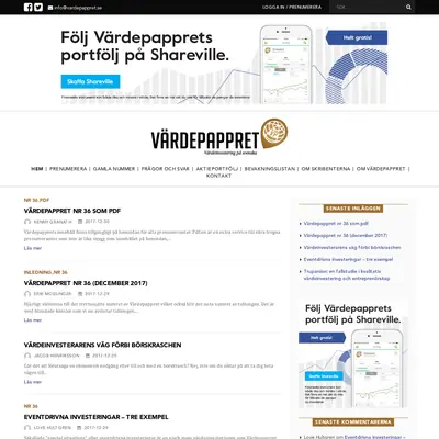 Värdepappret startsida 2018
