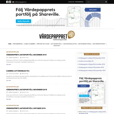Värdepappret startsida 2019