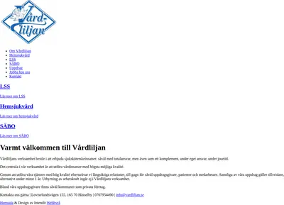 www.vardliljan.se startsida 2021