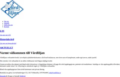 www.vardliljan.se startsida 2022