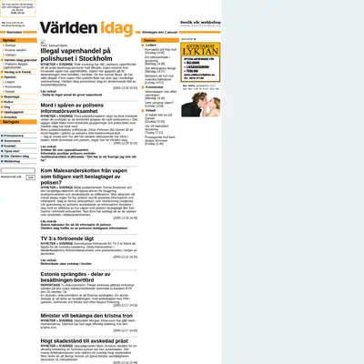 Världen Idag startsida 2006