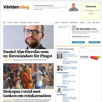 Världen Idag startsida 2016