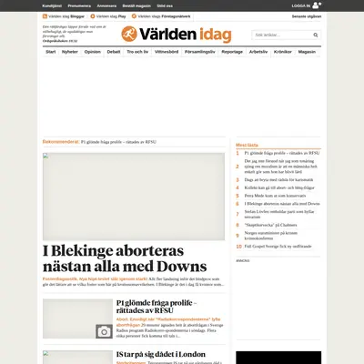 Världen Idag startsida 2017
