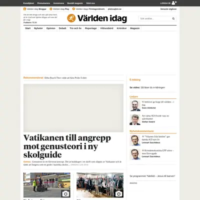 Världen Idag startsida 2019