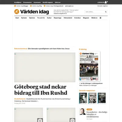 Världen Idag startsida 2021