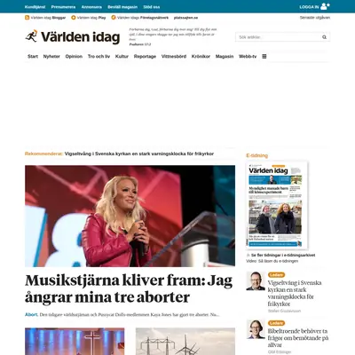 Världen Idag startsida 2023