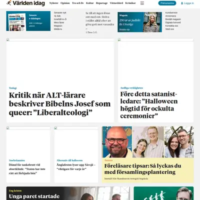 Världen Idag startsida 2025