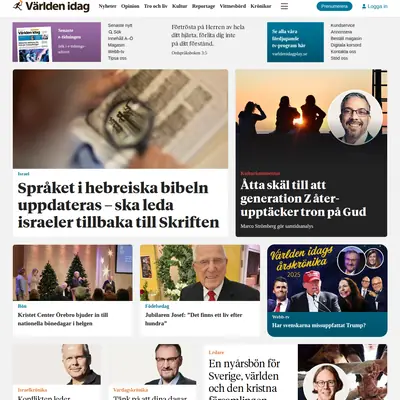 Världen Idag startsida 2026