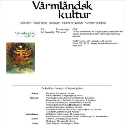 Värmländsk Kultur startsida 2016