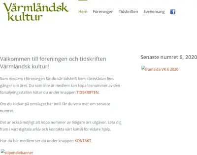 Värmländsk Kultur startsida 2021