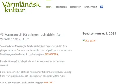 Värmländsk Kultur startsida 2024