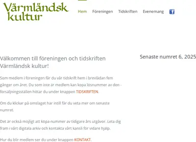 Värmländsk Kultur startsida 2026
