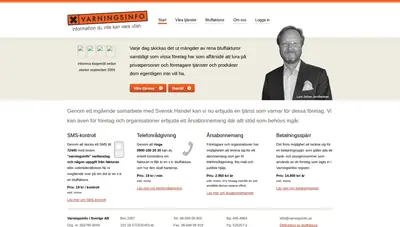 varningsinfo.se startsida 2009