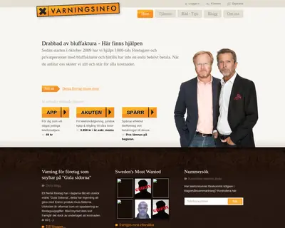 varningsinfo.se startsida 2015