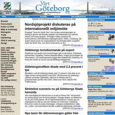 www.vartgoteborg.se startsida 2004