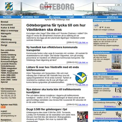 www.vartgoteborg.se startsida 2006