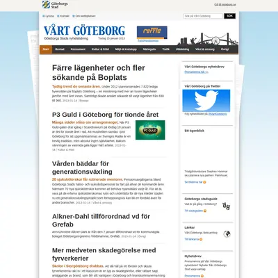 www.vartgoteborg.se startsida 2013