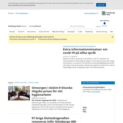 www.vartgoteborg.se startsida 2020