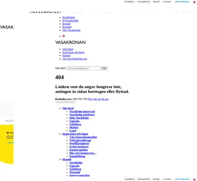 vasakronan.se startsida 1998