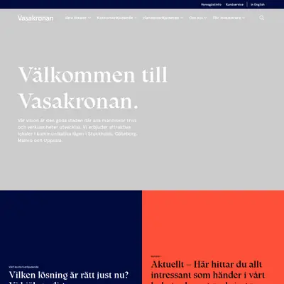 vasakronan.se startsida 2025