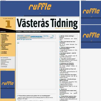 VÄSTERÅS TIDNING startsida 2007