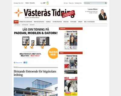 VÄSTERÅS TIDNING startsida 2014