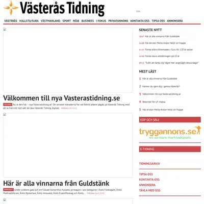 VÄSTERÅS TIDNING startsida 2017