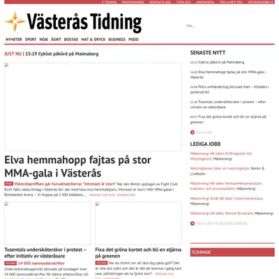 VÄSTERÅS TIDNING startsida 2019