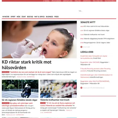 VÄSTERÅS TIDNING startsida 2022