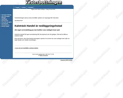 vasterbottningen.se startsida 2007