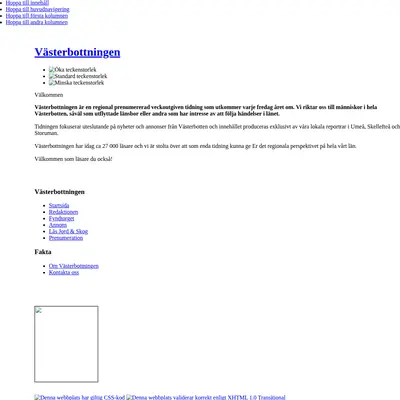 vasterbottningen.se startsida 2012