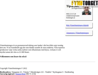 vasterbottningen.se startsida 2016