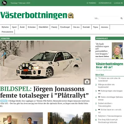 vasterbottningen.se startsida 2019