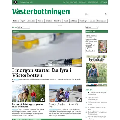 vasterbottningen.se startsida 2021