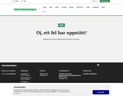 vasterbottningen.se startsida 2022
