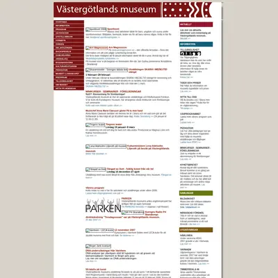 Västergötlands museum, www.vastergotlandsmuseum.se startsida 2008