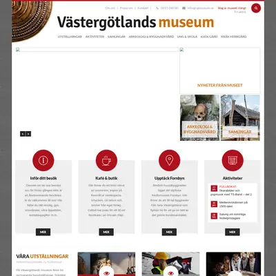 Västergötlands museum, www.vastergotlandsmuseum.se startsida 2019