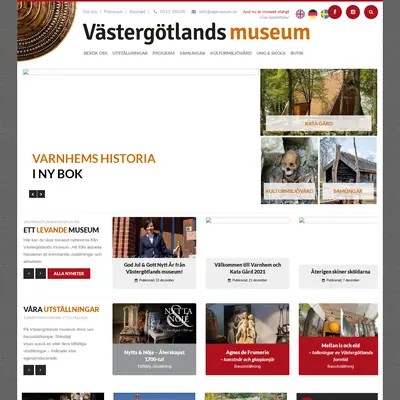 Västergötlands museum, www.vastergotlandsmuseum.se startsida 2021