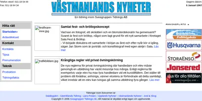 www.vastmanlandsnyheter.se startsida 2007