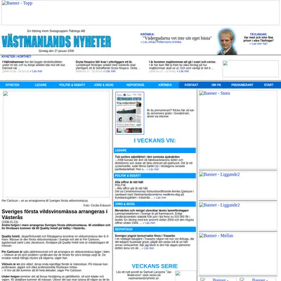 www.vastmanlandsnyheter.se startsida 2008