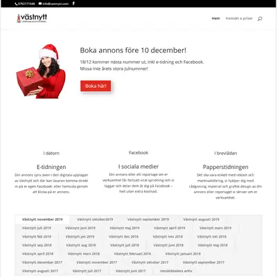 Västnytt AB startsida 2019