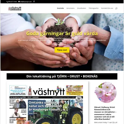 Västnytt AB startsida 2023